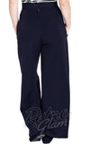 Hell Bunny Carlie Swing Trousers in Navy back