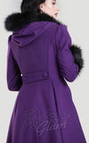 Hell Bunny Elvira Coat in Purple back