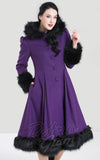 Hell Bunny Elvira Coat in Purple