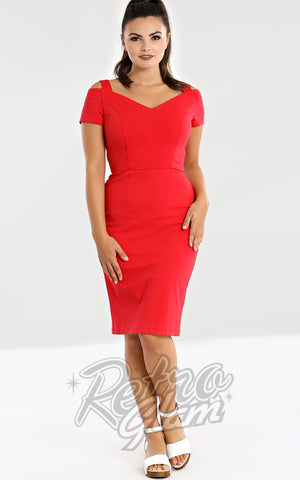 Hell Bunny Helena Wiggle Dress in Red
