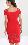 Hell Bunny Helena Wiggle Dress in Red back