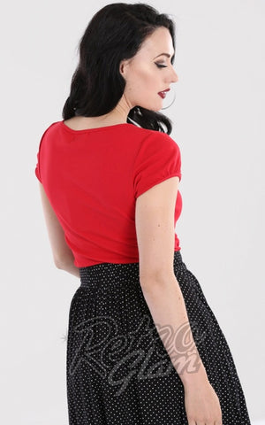 Hell Bunny Mia Top in Red pinup back