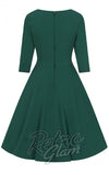 Hell Bunny Patricia 50's Dress in Green back
