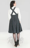 Hell Bunny Peebles Pinafore Dress in Green Plaid back