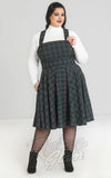 Hell Bunny Pinafore Dress in Green Plaid 