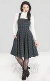 Hell Bunny Peebles Pinafore Dress in Green Plaid