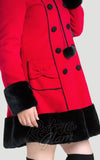 Hell Bunny Sarah Jane Coat in Red hem