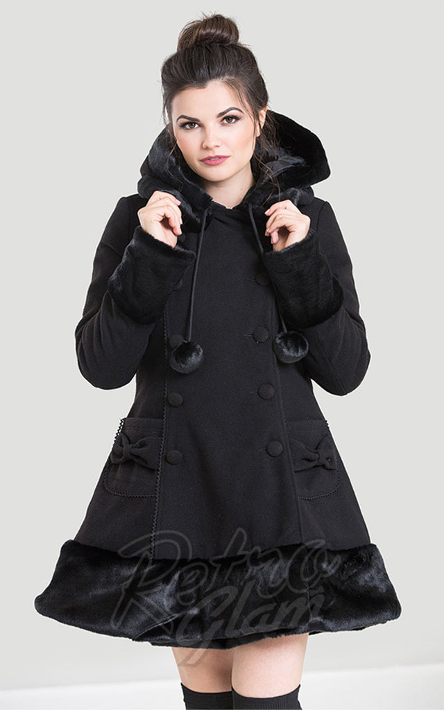 Hell Bunny Sarah Jane Coat in Black - Email/Contact to special order