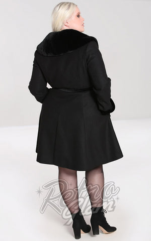 Hell Bunny Simone Coat in Black plus sized back