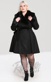 Hell Bunny Simone Coat in Black plus sized