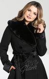 Hell Bunny Simone Coat in Black winter retro