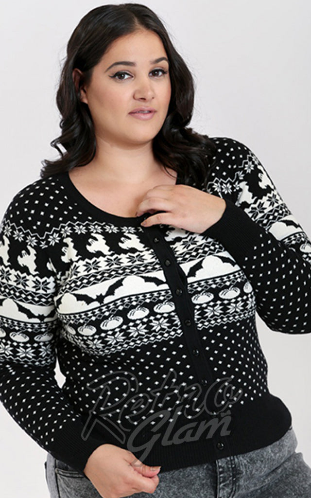 Hell Bunny Black & White Spook Cardigan - L left only
