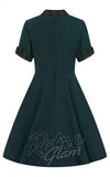 Hell Bunny Tiddlywinks Mid Dress in Green detail back