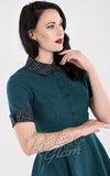 Hell Bunny Tiddlywinks Mid Dress in Green detail