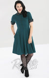 Hell Bunny Tiddlywinks Mid Dress in Green