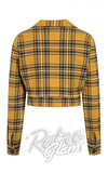 Hell Bunny Wither Jacket in Yellow Plaid detail back