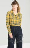 Hell Bunny Wither Jacket in Yellow Plaid retro