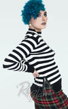 Jawbreaker High Neck Striped Sweater in Black & White side