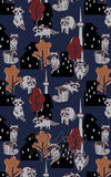 Miss Lulo Navy Rose Swing Dress in Raccoons Print fabric
