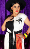 The Oblong Box MCM Scaredy Cat Top in White & Black halloween