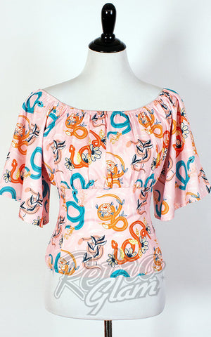 The Oblong Box Victoria Top in Slithering Snakes ladders