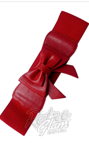 red bow stretch belt