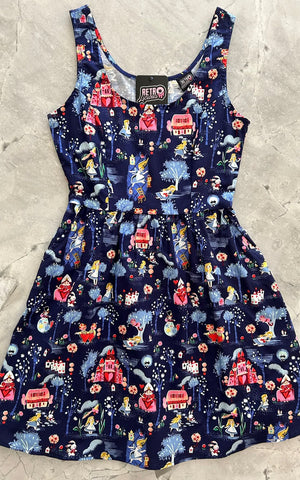 Retrolicious Fit & Flare Dress in Alice Print