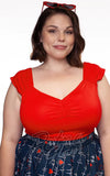 Retrolicious Isabel Top in Red plus sized