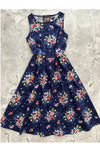 Retrolicious Midi Dress in Floral Caterpillar Print