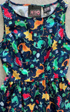 Retrolicious Vintage Dress in Party Dinosaurs print bodice