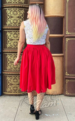 Retrolicious Peggy Swing Skirt in Red back