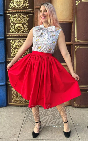 Retrolicious Peggy Swing Skirt in Red
