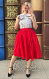 Retrolicious Peggy Swing Skirt in Red 50s
