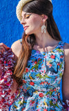 Retrolicious Skater Dress in Festive Dinos Print detail