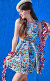 Retrolicious Skater Dress in Festive Dinos Print