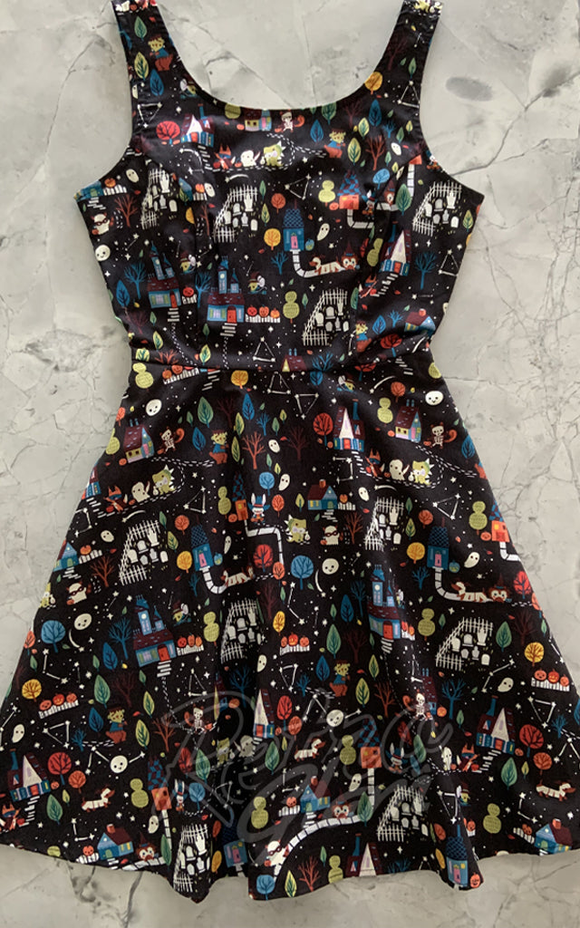 Retrolicious Skater Dress in Trick or Treat Glow Print