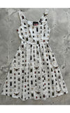 Retrolicious Fit & Flare Dress in Bug Stamps Print