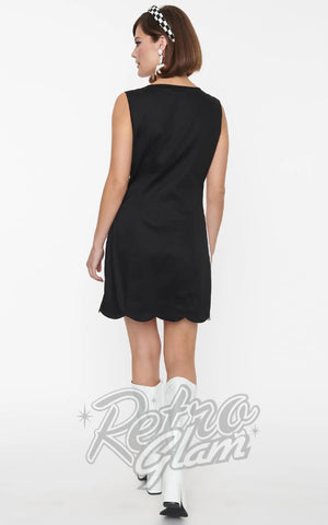 Smak Parlour Black & White Scallop Stripe Mini Dress back
