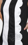 Smak Parlour Black & White Scallop Stripe Mini Dress detail