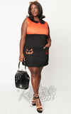 Smak Parlour Black & Orange Pumpkin Power Mini Dress curvy