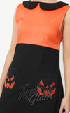 Smak Parlour Black & Orange Pumpkin Power Mini Dress 60s