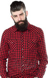 Sourpuss Kustom Kreeps Men's Red Plaid Flannel Shirt