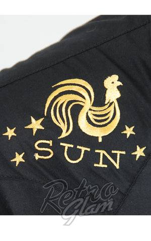 Steady Men's Sun Records Rooster Crow Western Shirt lapel