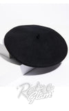 Unique Vintage Mon Amour Beret in Black hat