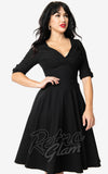 Unique Vintage Delores Swing Dress in Black detail