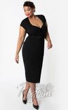 Unique Vintage Diane Wiggle Dress in Black curvy