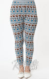 Unique Vintage Grey Sycamore Knit Leggings in Fair Isle Foxes