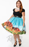 Unique Vintage Gellar Swing Skirt in Western Landscape plus size