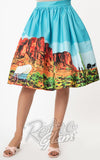Unique Vintage Gellar Swing Skirt in Western Landscape detail