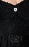 Unique Vintage Lamar Swing Dress in Black Velvet detail